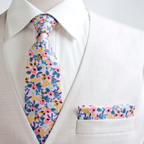 Men's Pocket Square / Rosa In Violet