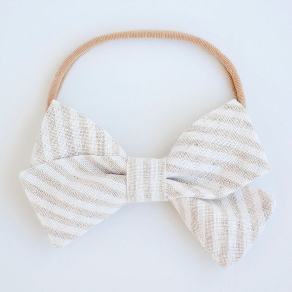 Men's Necktie / Natural Linen Stripe