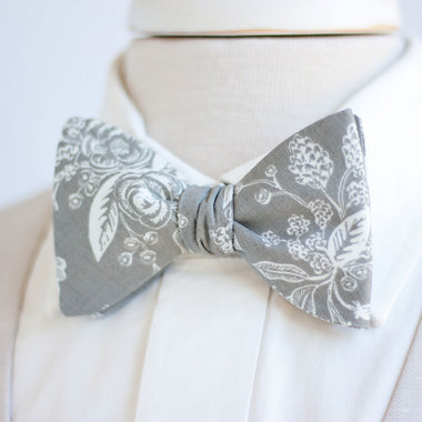 Men's Freestyle Self-Tie Bow Tie / Grey Toile