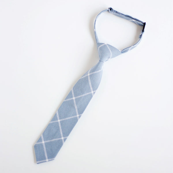 Boy's Necktie / Chambray Linen Window Pane