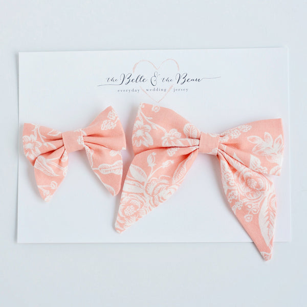Men's Pocket Square / Peach Toile