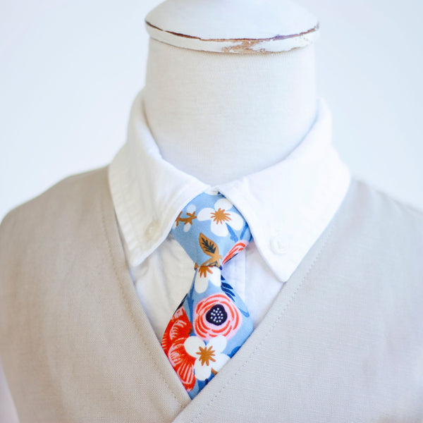 Sailor Bow Clip Or Headband / Birch Floral In Periwinkle