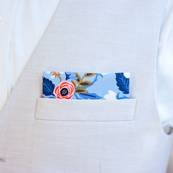 Men's Necktie / Birch Floral In Periwinkle
