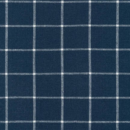 Men's Necktie / Navy Linen Window Pane