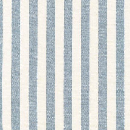 Men's Pocket Square / Wide Chambray Linen Stripe