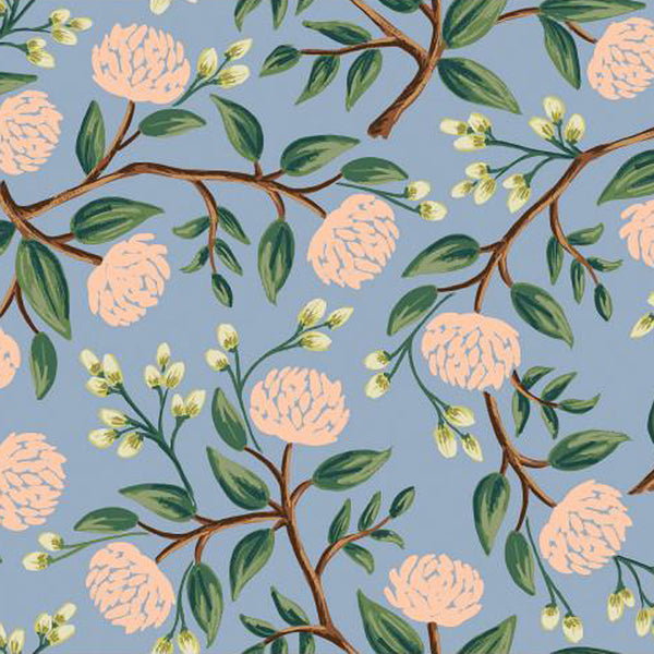 Men's Necktie / Peonies In Dusty Blue